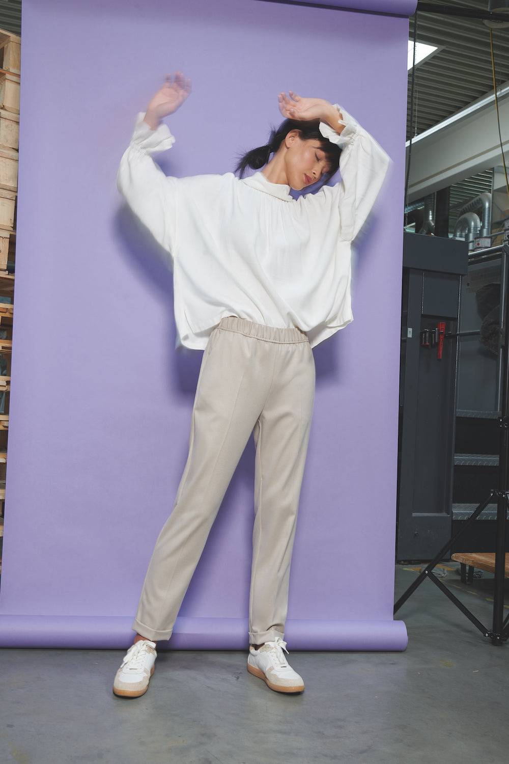 Spoon Golf Flannel Pants with Elastic Waistband