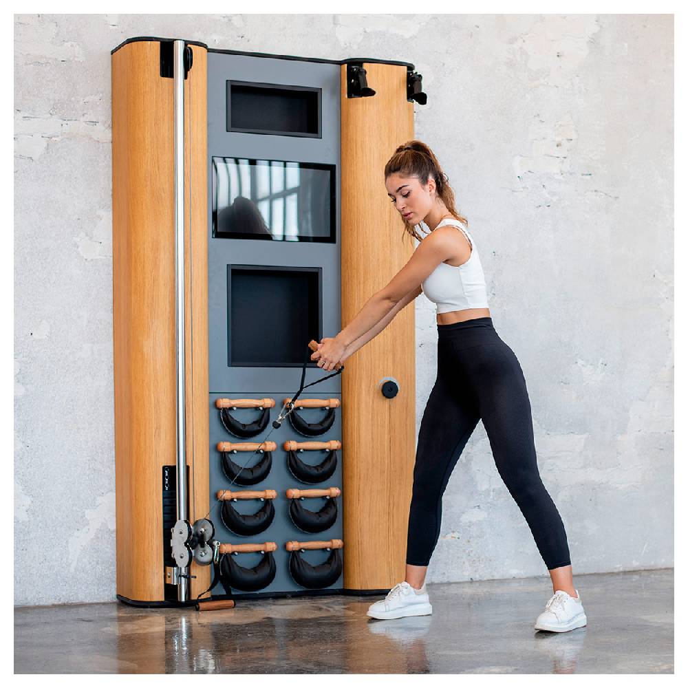 Sport Tec NOHRD Wall Compact, Seilzug, Skitrainer, 8 Swing Hanteln, Eiche Verkauf