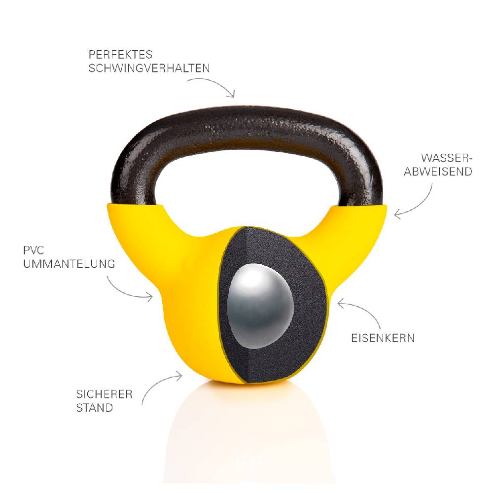Sport Tec Kettlebell, 4 kg, gelb Große Rabatte