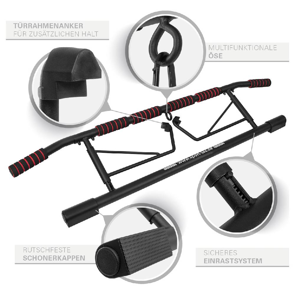 Sport Tec Sport-Tec Türreck Klimmzugstange klappbar, 117x28 cm, inkl. 2 Power Ropes + 2 Karabinerhaken Tiefpreis