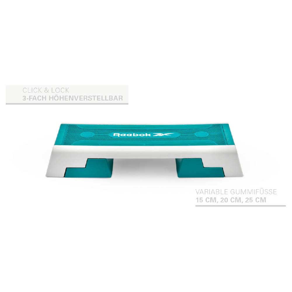 Sport Tec REEBOK Step professional inkl. DVD, weiß-türkis Heißer Verkauf