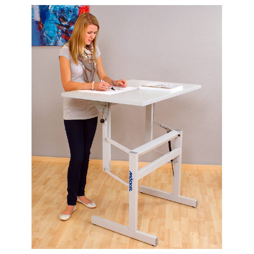 Sport Tec Möckel Sitz-Steharbeitstisch Ergo S72 BxTxH 80x60x72-122 cm, mit Gleitern, grau/grau Black Friday