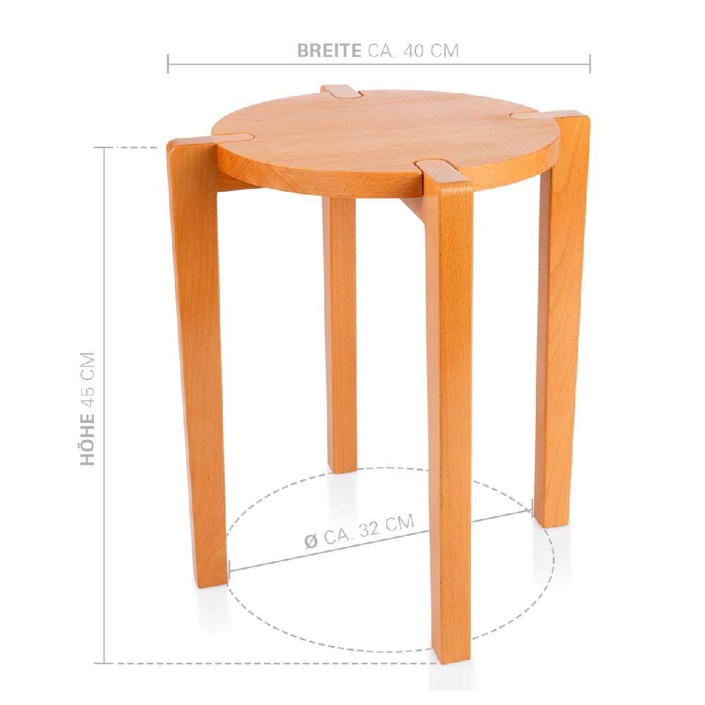 Sport Tec Gymnastikhocker aus Holz, Ø 32 cm, Sitzhöhe 45 cm Kauf eins, bekomm eins gratis