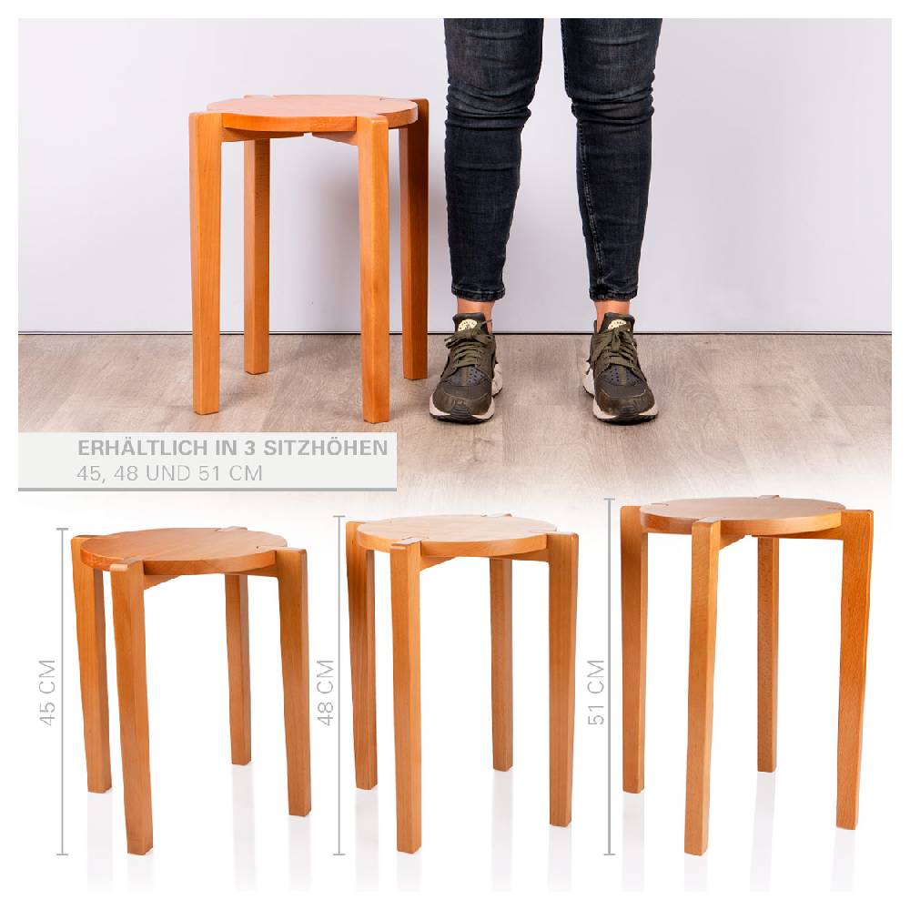 Sport Tec Gymnastikhocker aus Holz, Ø 32 cm, Sitzhöhe 45 cm Kauf eins, bekomm eins gratis