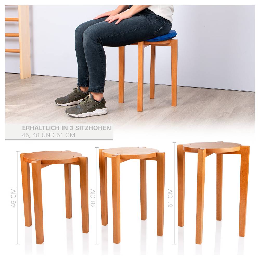 Sport Tec Gymnastikhocker-Set aus Holz inkl. Sitzkissen aus Kunstleder, Set 2-tlg., Sitzhöhe 45 cm Neueste Stile