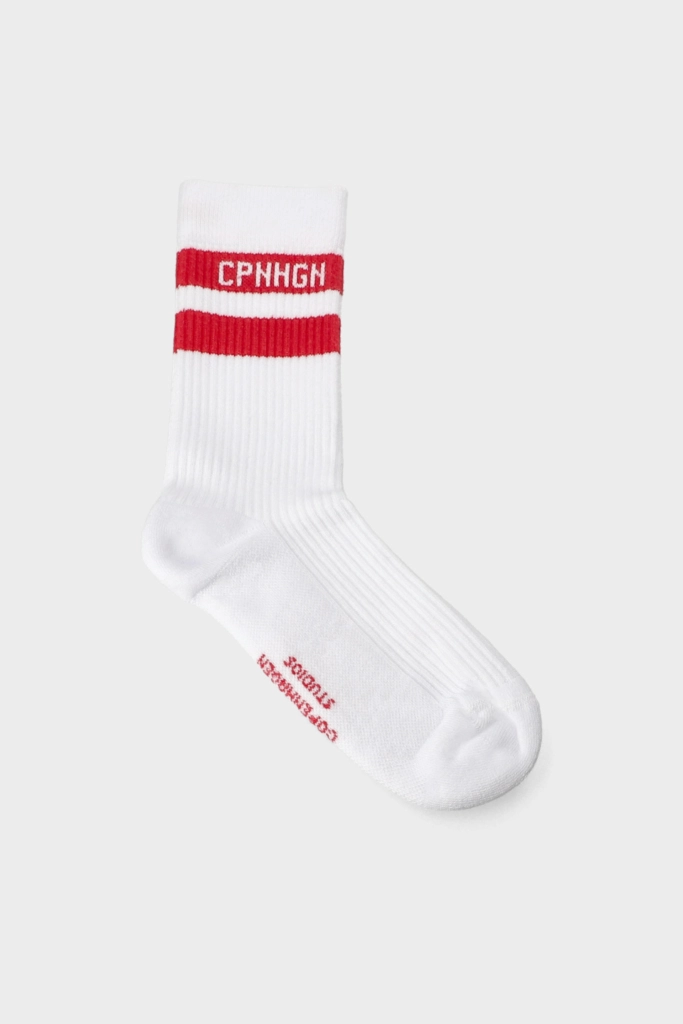 Studio Copenhagen CPH SOCKS 3 cotton blend white/red Fabrikverkauf