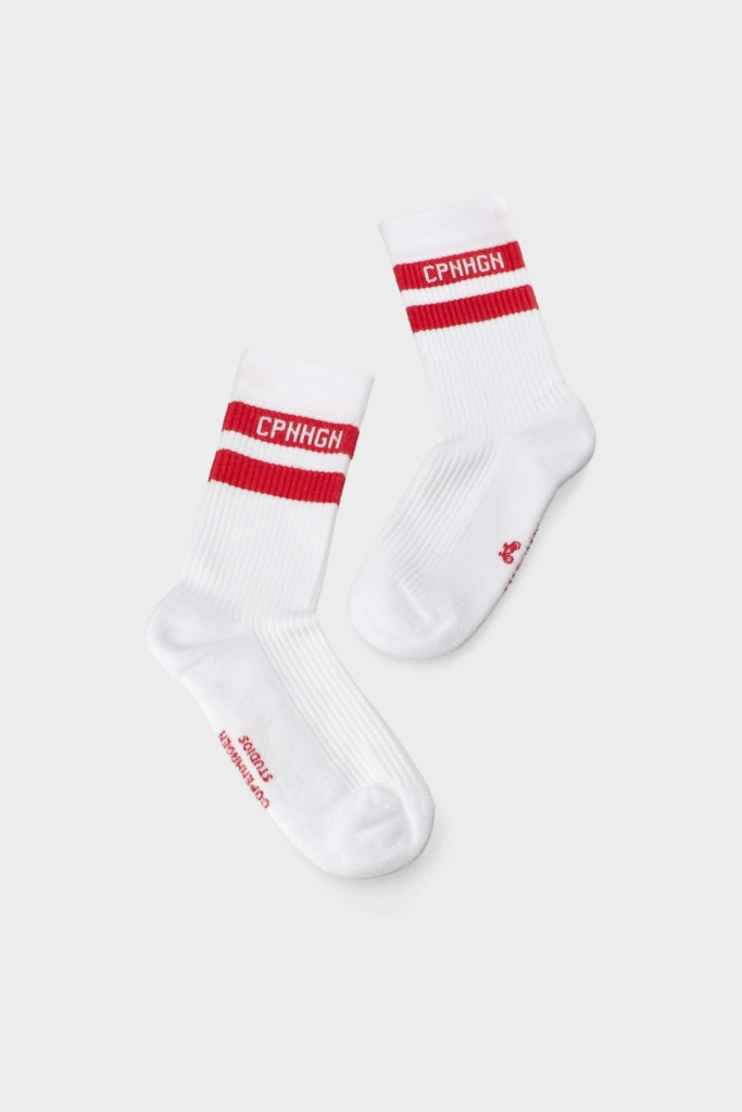 Studio Copenhagen CPH SOCKS 3 cotton blend white/red Fabrikverkauf